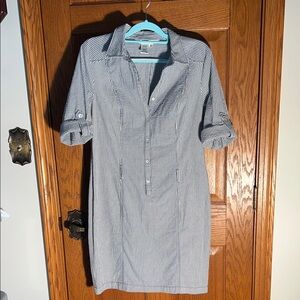 Striped Button-Up Dress